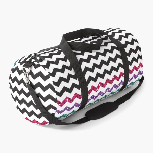 Item preview, Black and White with Pink, Purple, and Turquoise Glitter Look Zig Zag designed and sold by PLLDesigns.