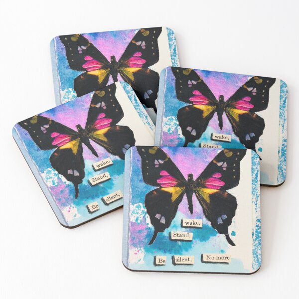 Item preview, Butterfly found poetry, colorful mixed media artwork designed and sold by thephoenixsoul.