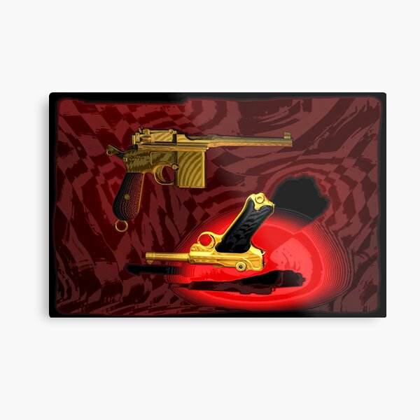 Mauser C96 & Luger P08 (Parabellum) - Pop Art Guns Metal Print