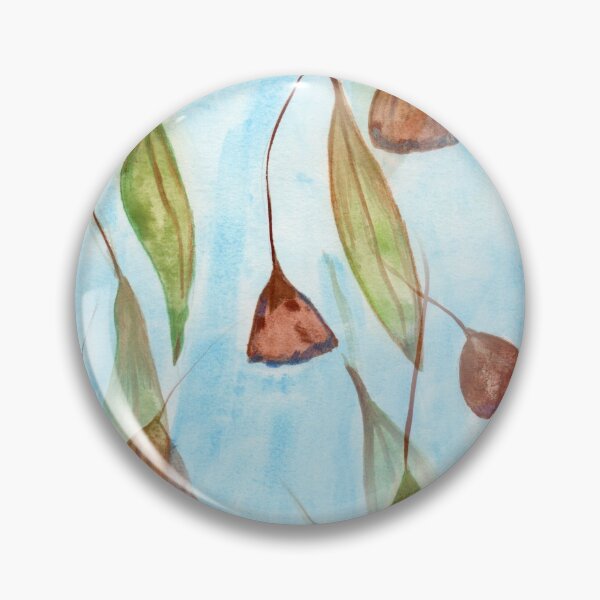 Item preview, Gum Nuts and Leaves on Sky Blue Background designed and sold by KeksWorkroom.