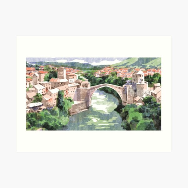 Mostar Bridge Art Print