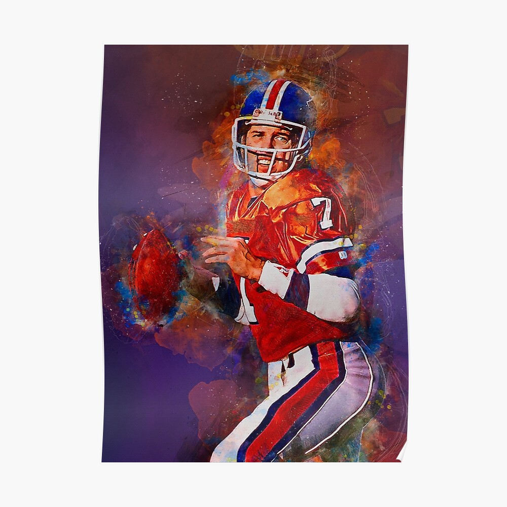 John Elway Denver Broncos Abstract Art 1000 T-Shirt