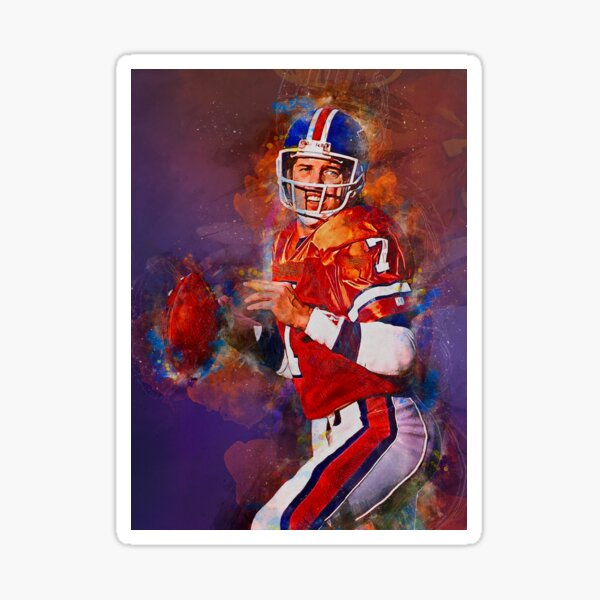 Elway Broncos Mischtechnik Sticker