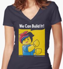 WE CAN BUILD IT! Women's Fitted V-Neck T-Shirt