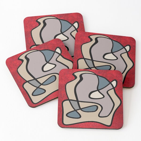 Item preview, Love in abstract lines on a Red background. decorating, interiors designed and sold by jayne0524.