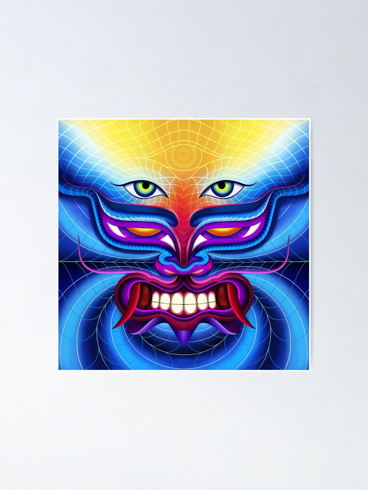 "Psychedelic Third Eye Visionary Art, Facing Ego Beyond the Veil