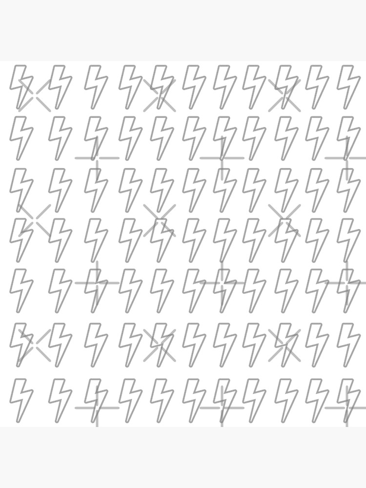 "Grey/Gray lightning bolts (with white background) " Poster by