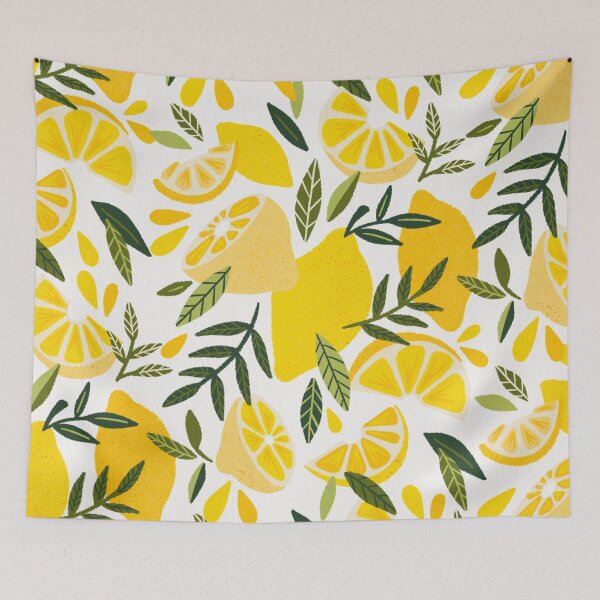 Item preview, Lemon Blooms on White designed and sold by Cat Coquillette.