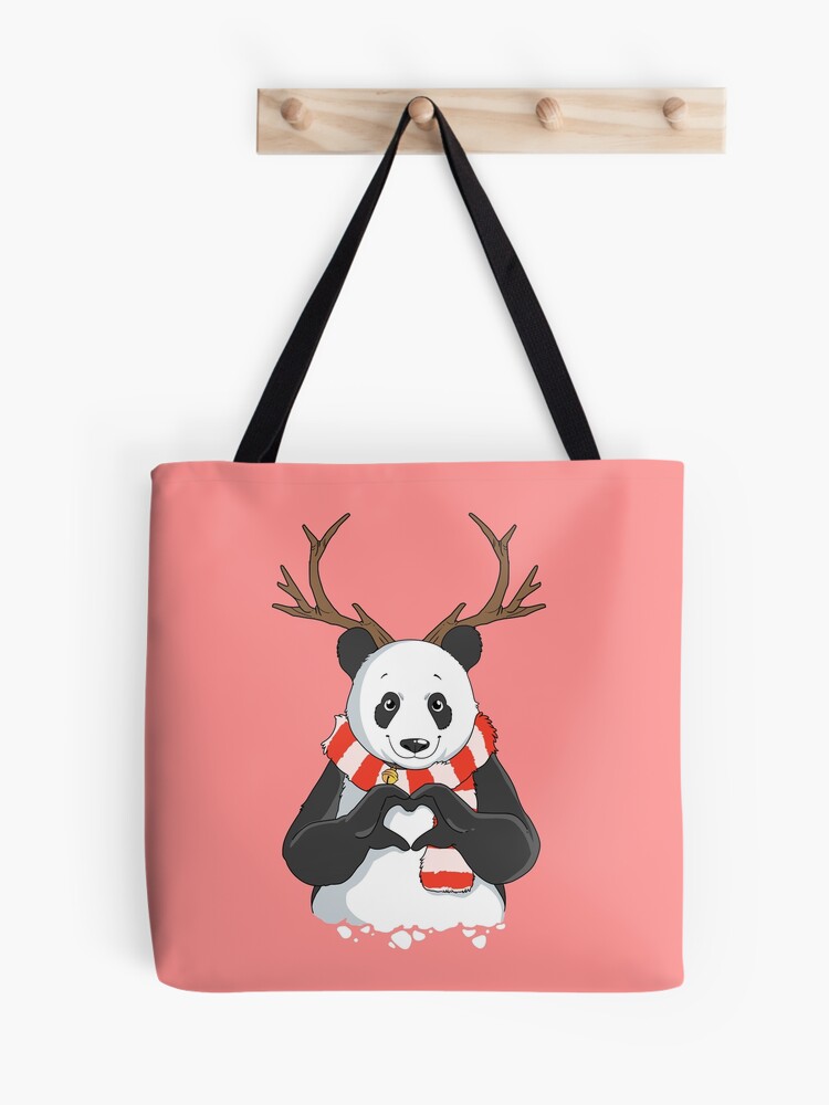 Cute Panda Bear with Red Hearts Tote Bag by Vimlesh Tailor - Fine Art  America