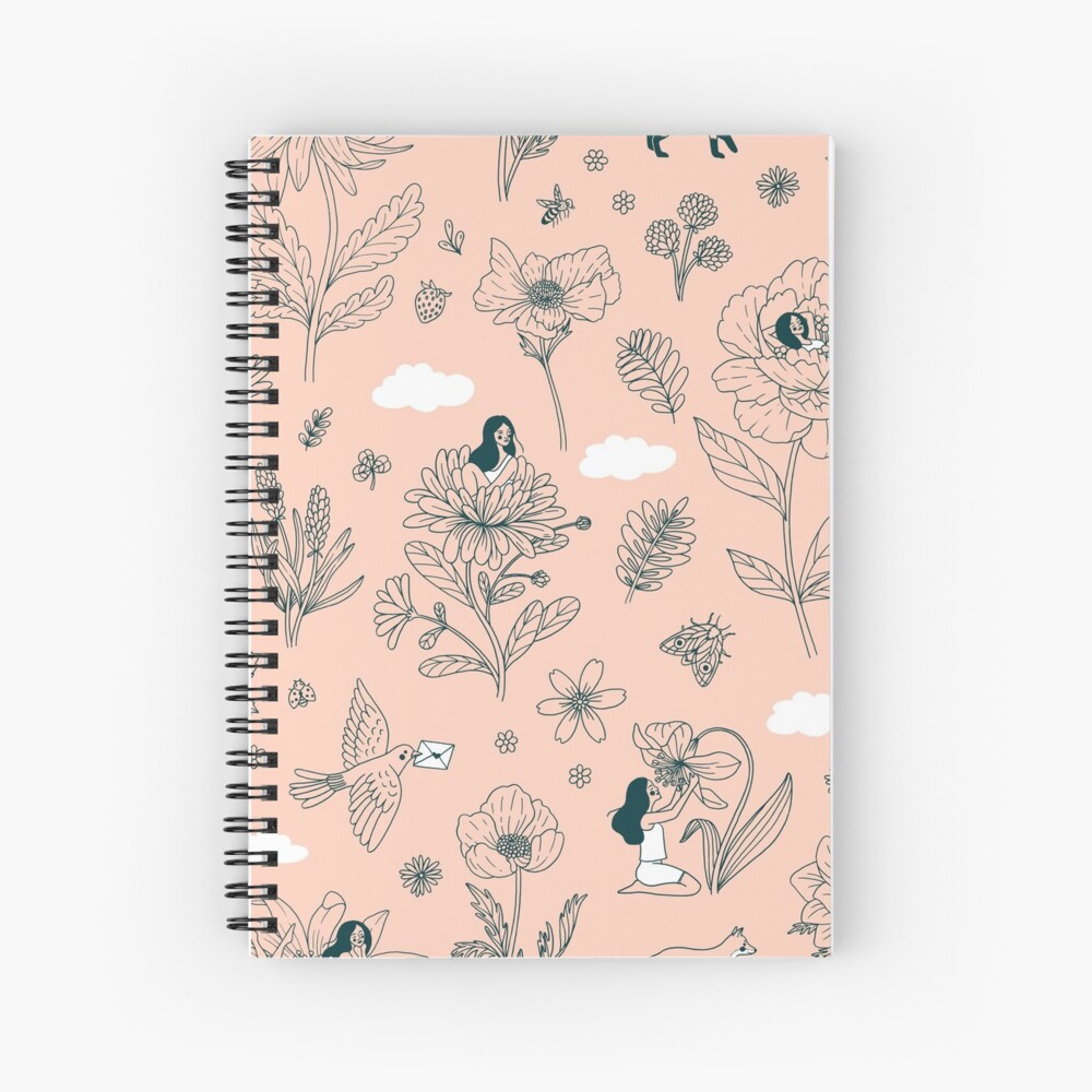 Girls and Flowers Spiral Notebook