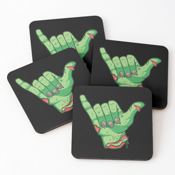 Item preview, Shakah Brah Hang Loose Undead Zombie Hand Halloween print designed and sold by tronictees.