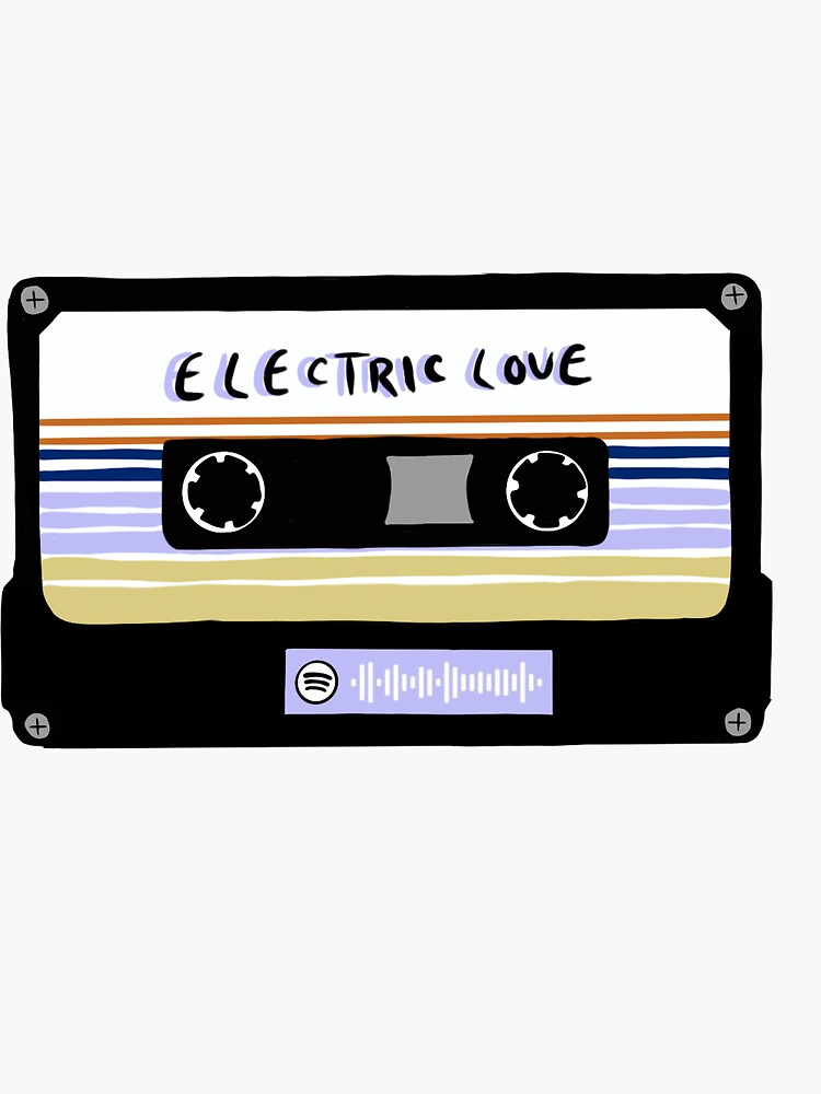 "Electric Love Spotify code tape" Sticker by Brynners509 Redbubble