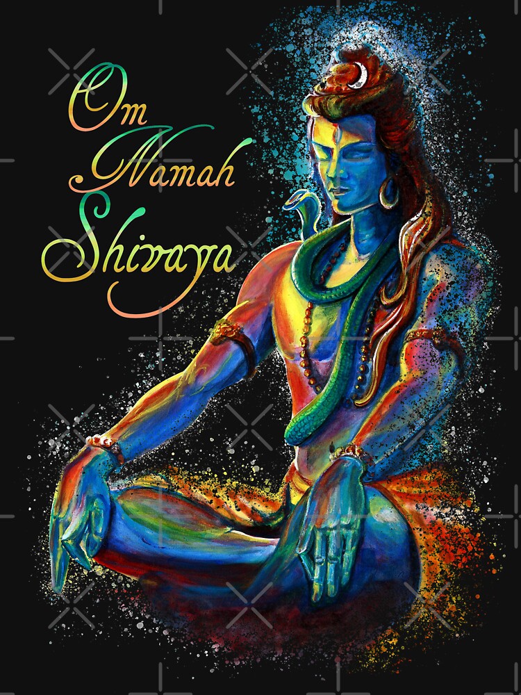 Thumbnail 7 of 7, Classic T-Shirt, Mantra of Maha Shiva in deep Meditation designed and sold by sania.