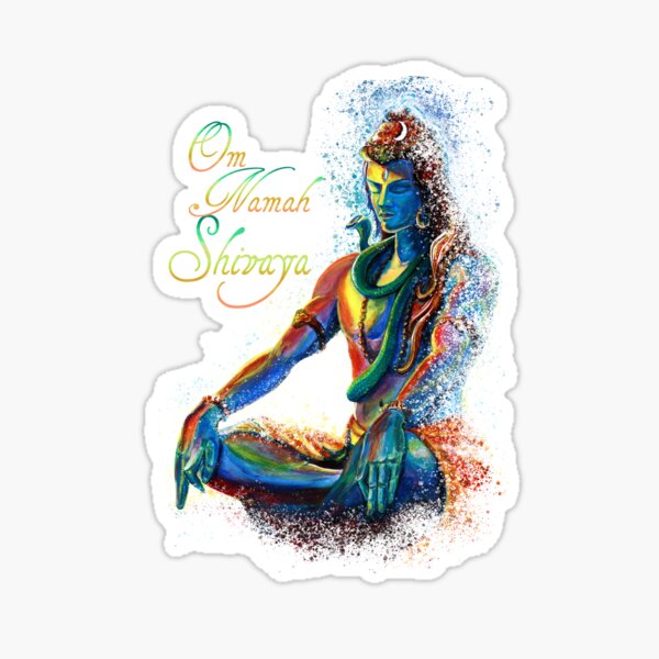 Mantra of Maha Shiva in deep Meditation Sticker