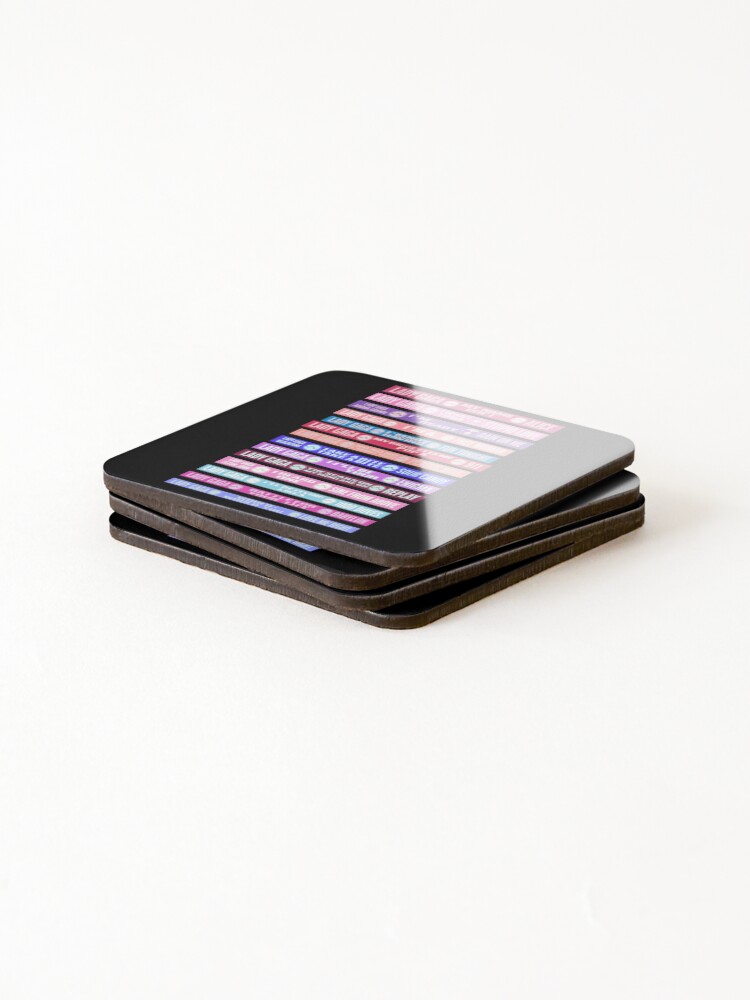 Thumbnail 4 of 5, Coasters (Set of 4), Chromatica Colorful Tracklist designed and sold by AlertStore.