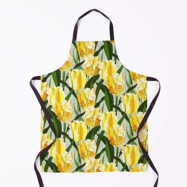 Item preview, Big yellow parrot tulips on linen texture designed and sold by kobyakov.