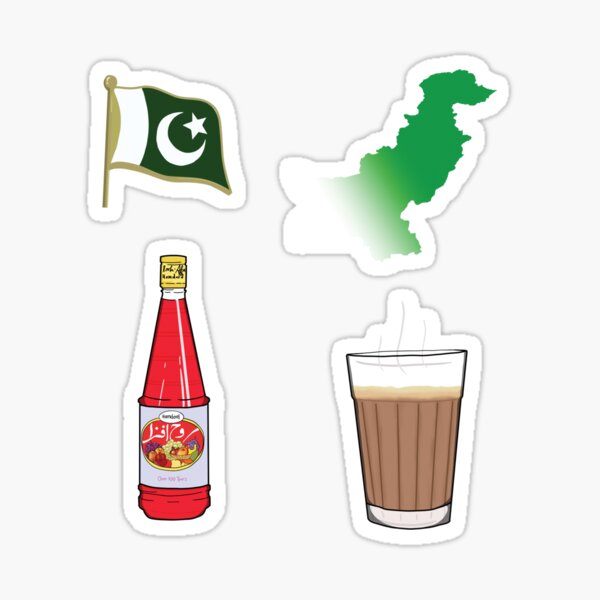 Pakistan Zindabaad Iconic Sticker/Magnet Pack (4 Stickers) Sticker