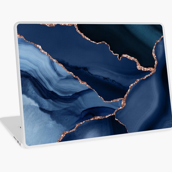 Aperçu de l'œuvre Géode Agate Bleu Marine Or Rose créée et vendue par OliviaAndAva.