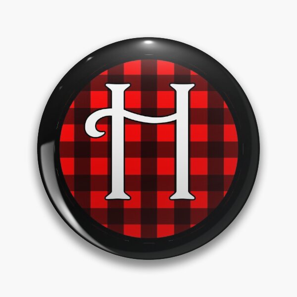 Artikelvorschau, Der Buchstabe "H" Buffalo Plaid Circle Monogram entworfen und verkauft von Bumblefuzzies.