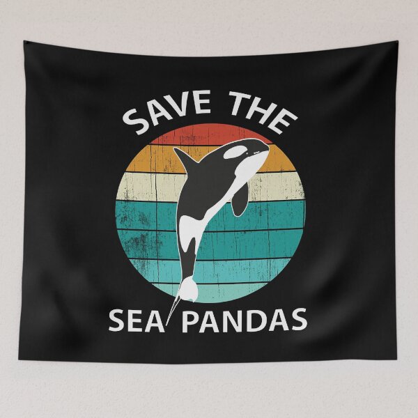 Item preview, Save The Sea Pandas - Retro Orcas Gift  designed and sold by redodaha.