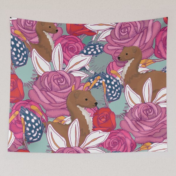 Item preview, Weasels in the Garden designed and sold by FSBennett.