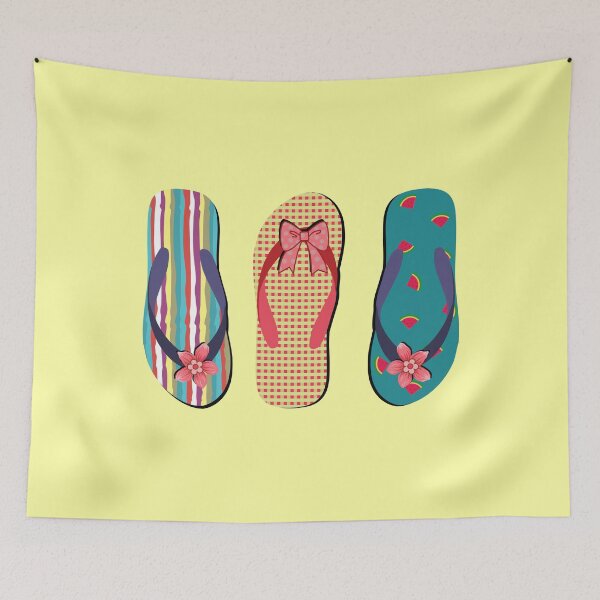 Item preview, Cute Colorful Patterns Summer Flip Flop Beach  designed and sold by tronictees.