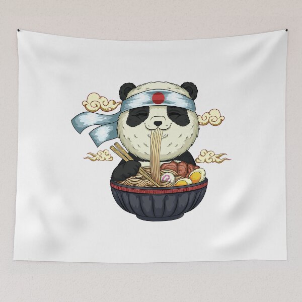 Item preview, adorable panda bear eating asian food designed and sold by V A R G A S S T Y L E.