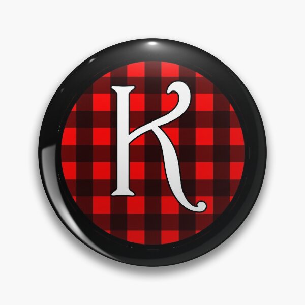 Artikelvorschau, Der Buchstabe "K" Buffalo Plaid Circle Monogram entworfen und verkauft von Bumblefuzzies.
