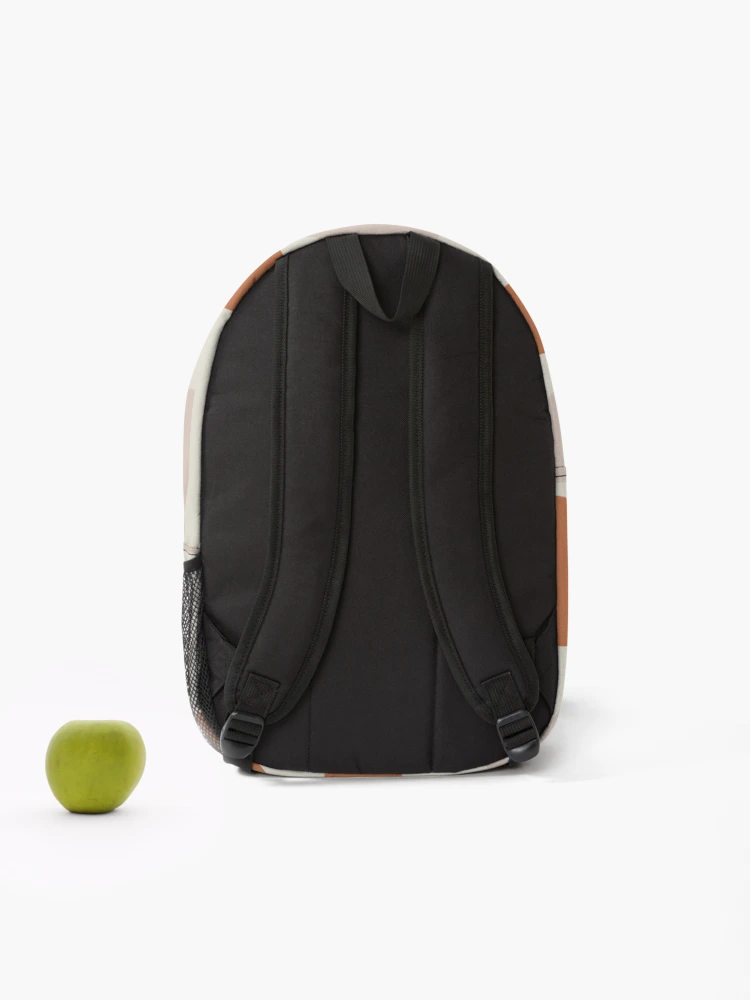Thumbnail 2 of 3, Backpack, Geometric Abstract Pattern - Terracotta designed and sold by aMano-mapping.