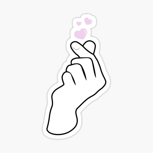 Vista previa del artículo con la obra «Corazones de dedo coreanos», diseñado y vendido por pinkwinkpop.