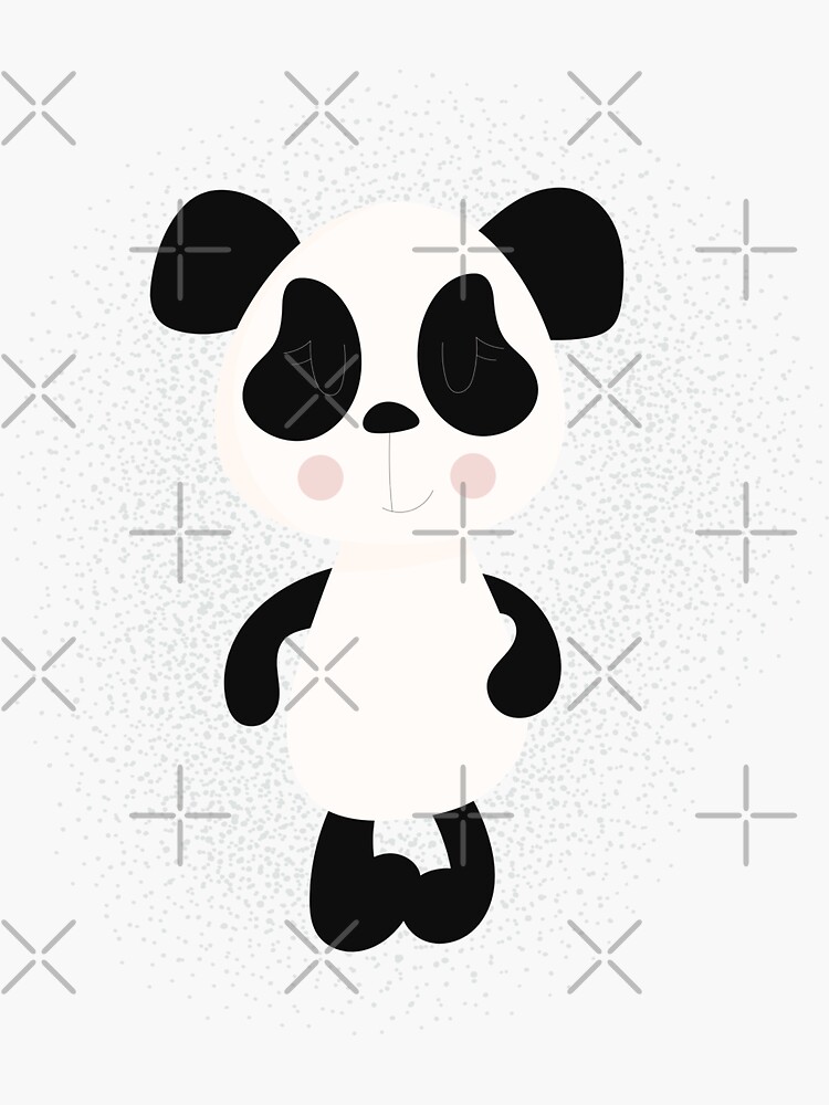 Thumbnail 3 of 3, Sticker,  Cute and lovely panda.  designed and sold by Victoria Riabov.