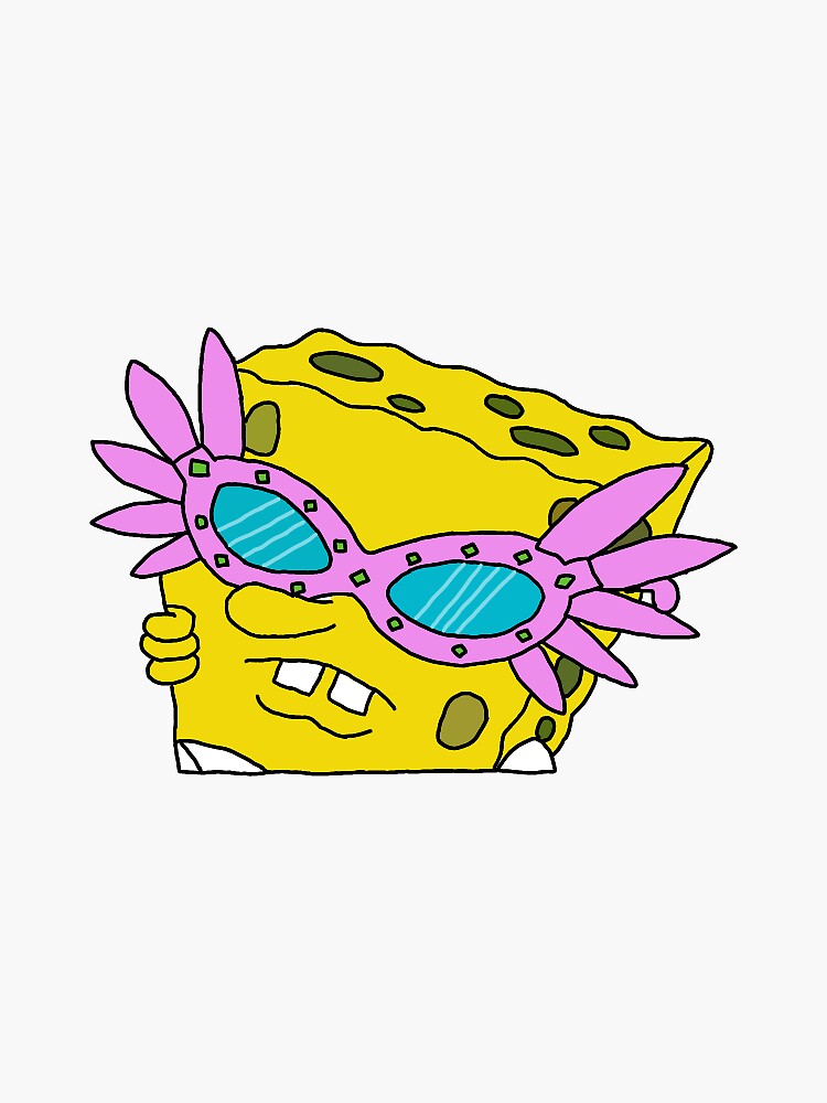 Pegatina «Bob Esponja con gafas» de eener88 Redbubble