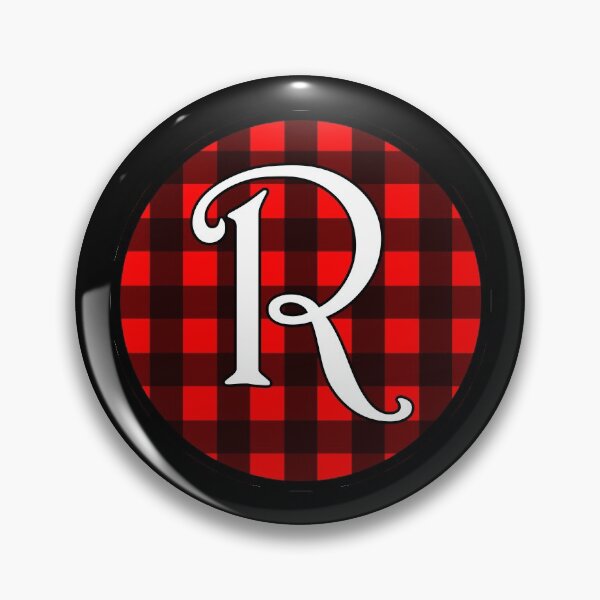 Artikelvorschau, Der Buchstabe "R" Buffalo Plaid Circle Monogram entworfen und verkauft von Bumblefuzzies.