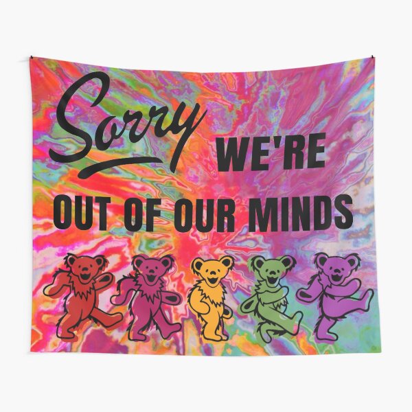 Tie Dye Dancing Bears tapestry Tapestry