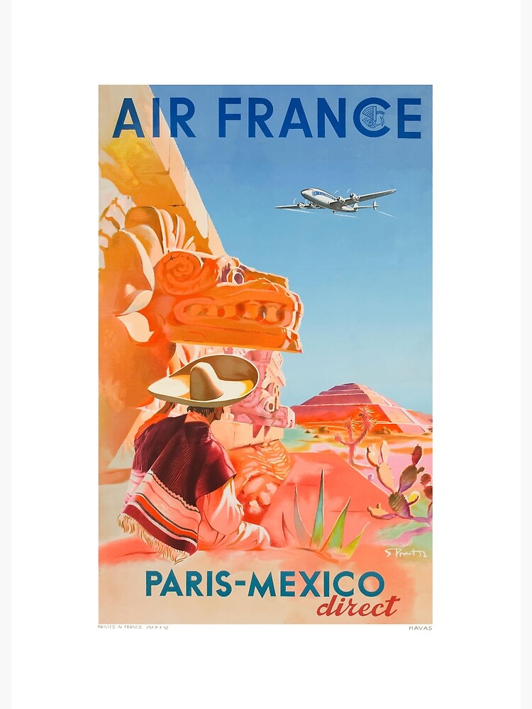 Guadalajara Mexico Jalisco Vintage Airline Travel Art Poster Print 