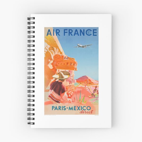 Aperçu de l'œuvre 1952 AIR FRANCE Paris Mexique Affiche de voyage direct créée et vendue par retrographics.