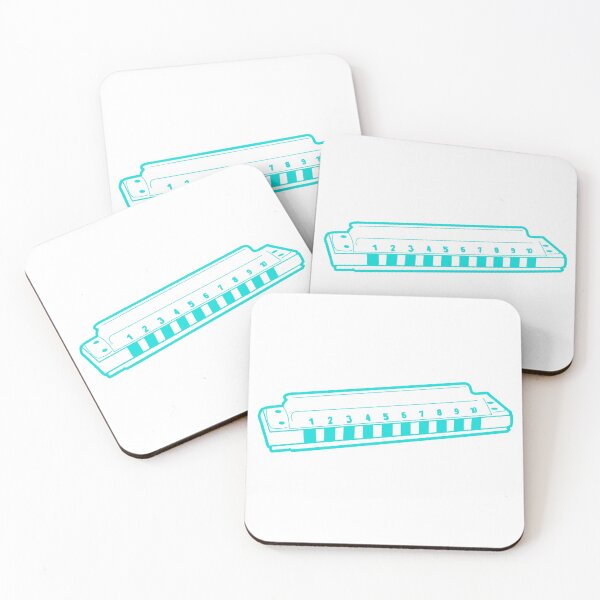Item preview, Harmonica art print retro in cyan graphic art by TIRED STARLING designed and sold by TiredStarling.