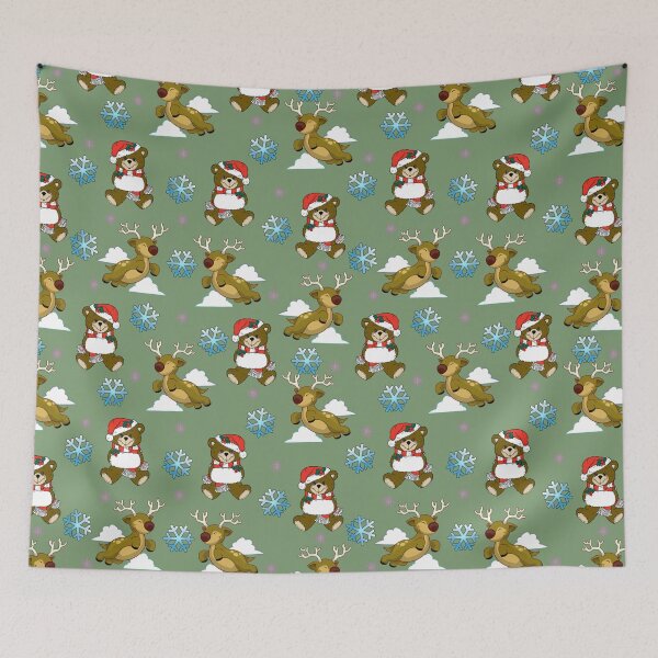 Item preview, Christmas Pattern of Teddy Bears and Reindeers designed and sold by SoloSeal.