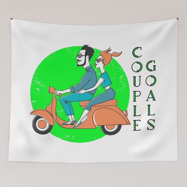 Item preview, couple goals couple riding on scooter designed and sold by gurvindersohi3.