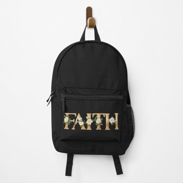Item preview, Faith Gold Letters White Roses designed and sold by Bliss Find And Design.