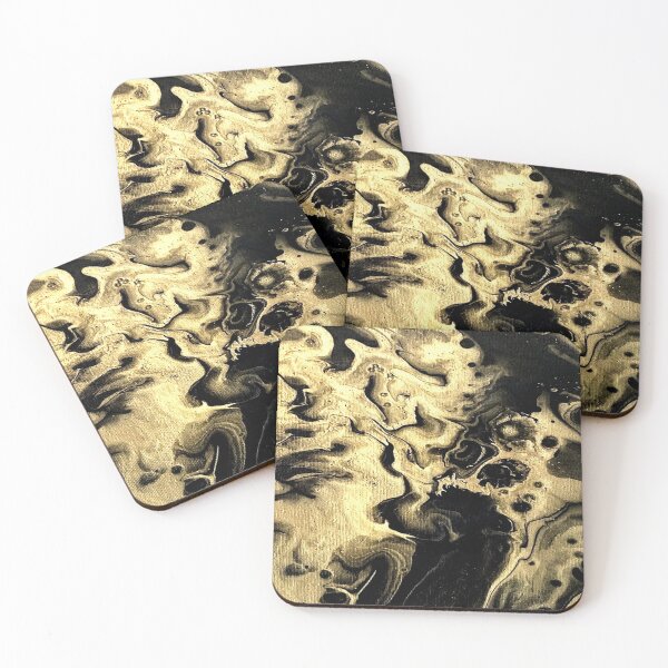Item preview, Gold and Black Fluid Art designed and sold by Art-by-Liam.