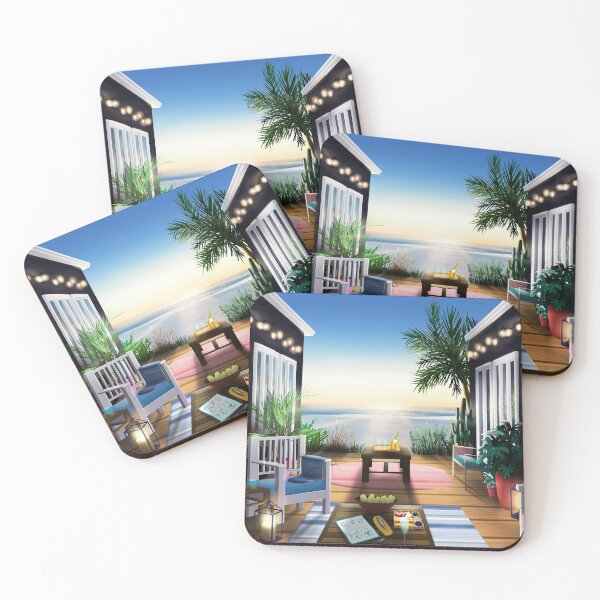 Item preview, Beach Deck Sunrise Illustration designed and sold by Pantonia.