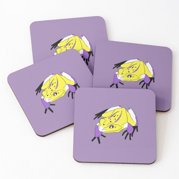 Item preview, Non-Binary Pride Flag Frog / Toad (Purple Background) designed and sold by only-two.