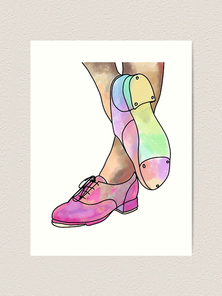 Met opzet proza Opwekking Watercolor Tap Dance Shoes" Art Print for Sale by tnbtees | Redbubble