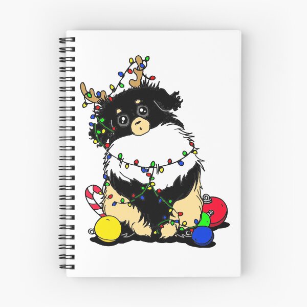 Item preview, Cute Beautiful and Funny Black and Tan Tibetan Spaniel Christmas Lights Design designed and sold by Monica C. Webster.