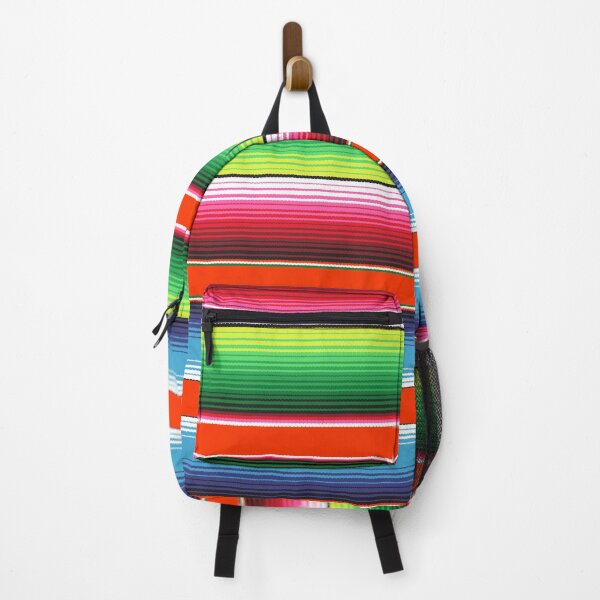 Aperçu de l'œuvre Rayures de couverture de Serape mexicain rouge vert bleu créée et vendue par Artefficient.