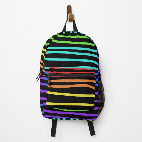 Item preview, Rainbow Hand Drawn Lines on Black designed and sold by Whoopsidoodle.