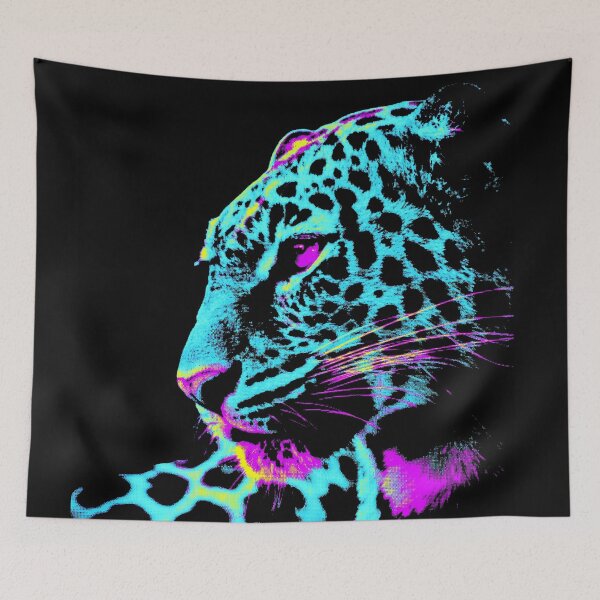 Item preview, Leopard Snow Leopard Blue and Pink designed and sold by Sabbaht.