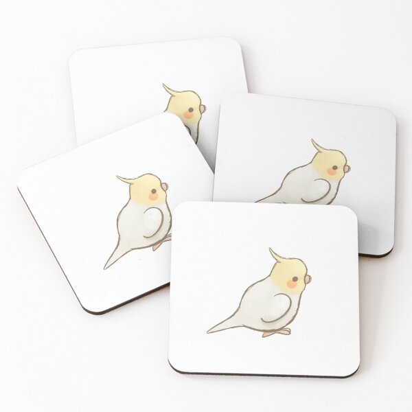 Item preview, cute lutino cockatiel designed and sold by birbify.