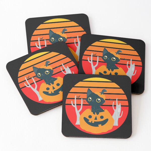 Artikelvorschau, Lustige schwarze Katze bunte Halloween Sonnenuntergang Meme entworfen und verkauft von corner-shop.